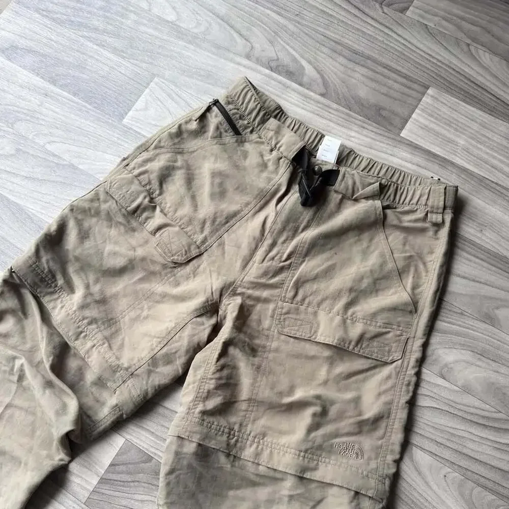 The North Face Convertible Hiking Pants Mens Medium Khaki Cargo Zip-Off